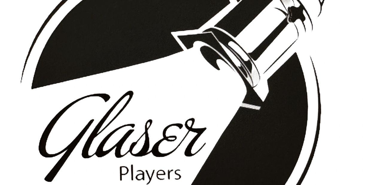 Logo for Glaser Players featuring a flashlight design.
