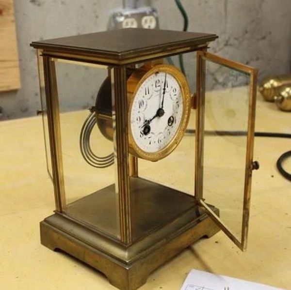 A 19th century french 4 Glass mantle clock (before restoration)