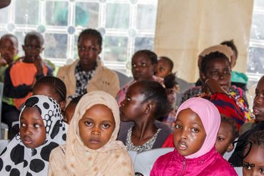 February 24th Action - children gathered under the tent