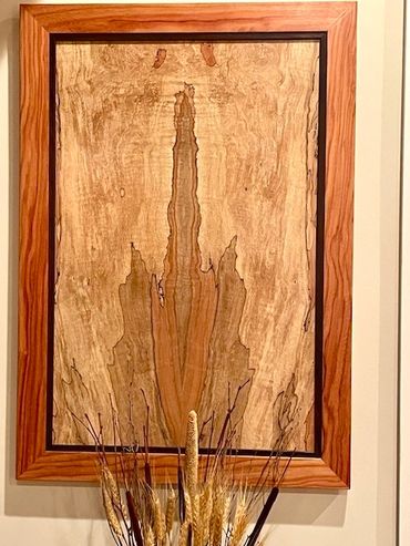 Sold. Maple Spalted Burl Framed double mat-like Framing.