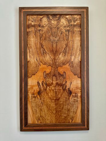 Spalted Maple in Walnut Frame for Sale as of 2/24/26. 25-1/2" x 14-1/2" $490