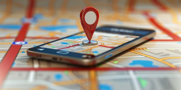 Map icon on mobile phone