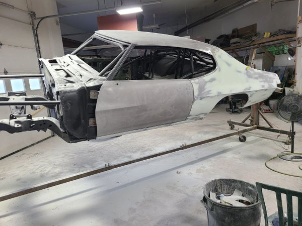 A 1970 Pontiac GTO being restored