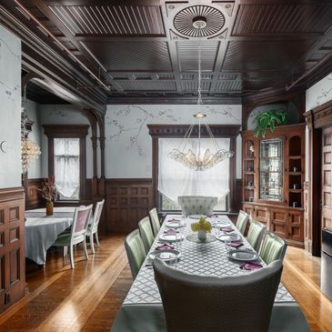 Dining room at The New Victorian Mansion