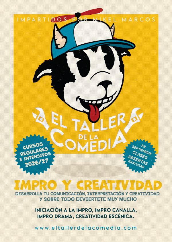EL TALLER DE LA COMEDIA, cursos y talleres 2026/27, impro y creatividad.