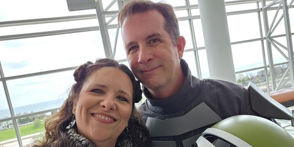 Cara & Carl (in his Mandalorian kit) at C2E2 in Chicago in 2025.