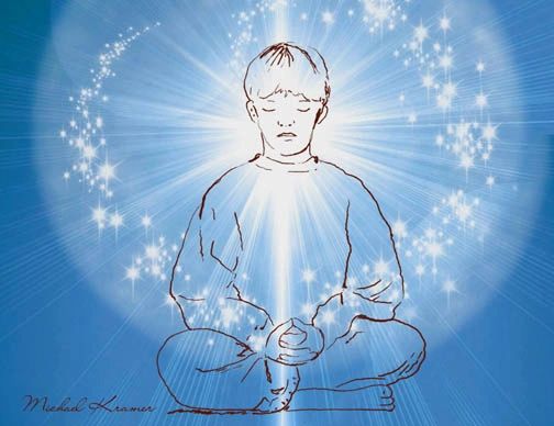 Boy Meditating, Boy in Spiritual Realization, Higher Consciousness