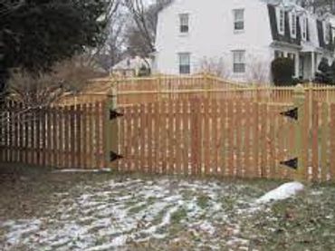 Spaced Picket with Arch in Cedar with Colonial Gothic Posts