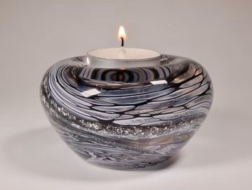 Marbled affect mixed with cremation ashes Cremation Ashes Glass Tea light