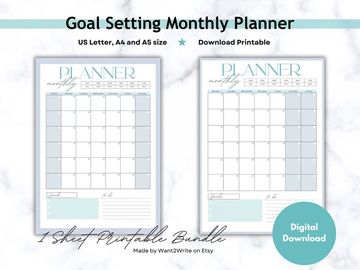 Monthly planner to sheets to print as-you-need-it!