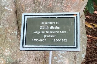 Memorial plaque for Edith Beebe, former president of Sippican Woman's Club.