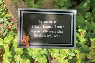 Memorial plaque honoring Mary Louise Lunt, former president of Sippican Woman's Club.
