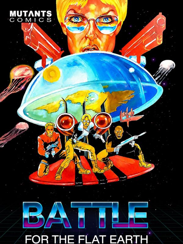 Battle for the Flat Earth → science fiction graphic novel, Antarctica, alien civilizations, hidden w