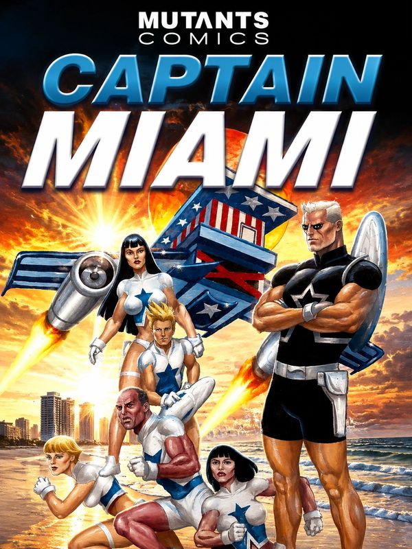 Captain Miami → superhero, Miami Beach, action adventure comic.