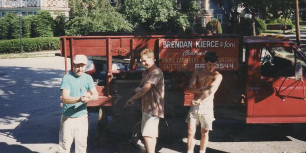 Throwback to 1988 - Brendan Kierce & Sons, standing in front of the Red Tuck