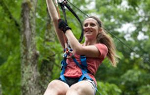 Enjoy the thrill  zip lining in a safe environment at Pocono TreeVentures