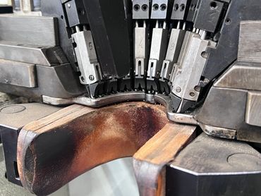 heel lasting machine in the studio