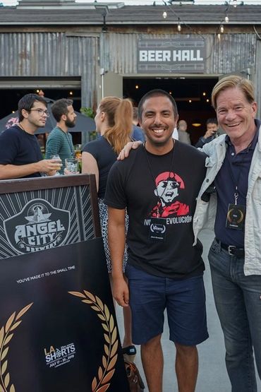 At opening filmmakers' party at L.A. Shorts Film Festival