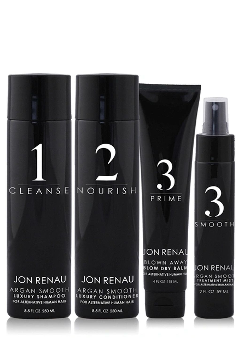 Kit includes: 8.5oz Fiber Love Shampoo, 8.5oz Fiber Love Conditioning Spray, 8.5oz HD Smooth Detangl