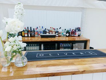 White bar at marquee wedding