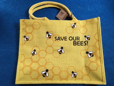 Bag, Save our Bees, Large Jute
