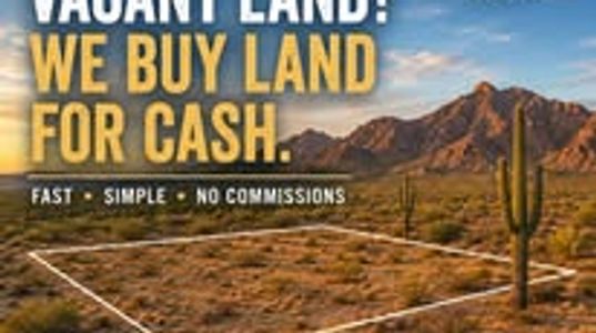 White Rabbit Realty cash offer advertisement for vacant desert land.