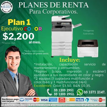Copiadoras multifuncionales a color.
