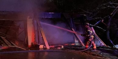 A fireman at my burning house