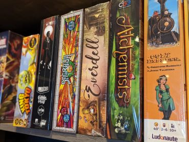 Selection of board games in our library