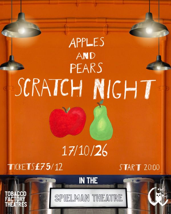 Poster advertising Apples and Pears Scratch Night event.