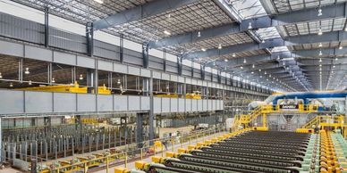Photo is pipe annealing line at a seamless pipe mill.