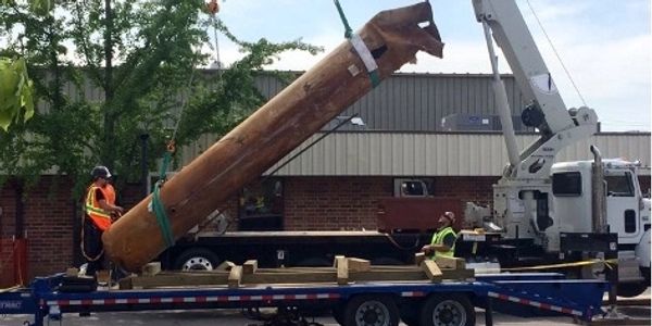 photo from loy lange box company explosion site showing pressure vessel.