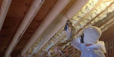 Open Cell Foam insulation installation in a home in Tampa Florida 