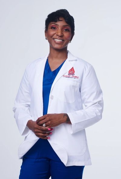 Camilla Henderson, the founder of Allimac Mobile Phlebotomy Lab®