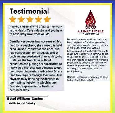 A testimonial from Ethel Williams Caston