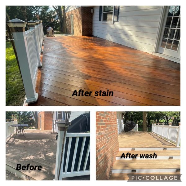 Ipe deck pressure washed, sanding and staining with TWP 1530 semi-transparent oil based stain