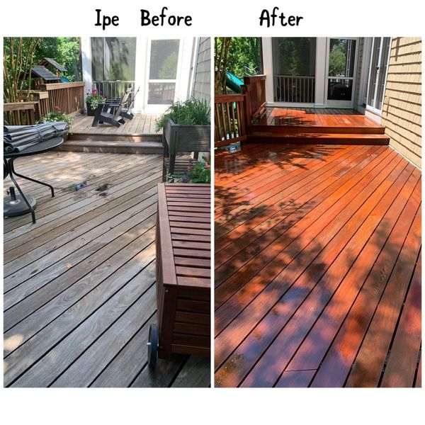 Ipe deck wash and stain 
