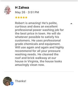 Review of our pressure washing and soft wash services