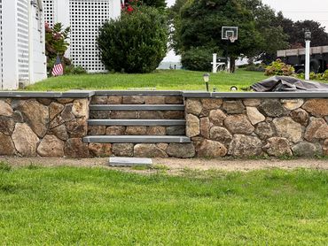 Retaining wall and steps