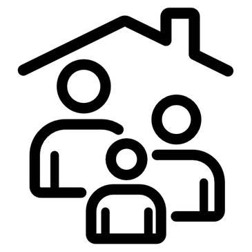 Family-owned home exterior business icon