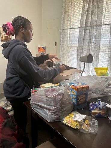 A woman working inside the office