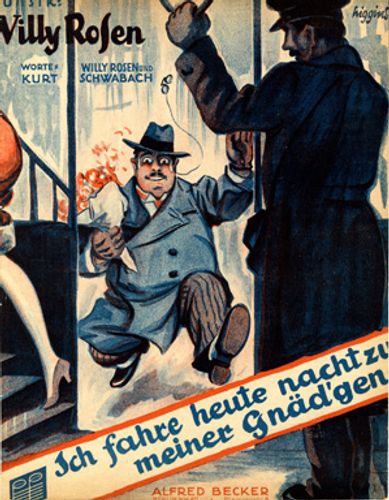 Willy Rosen Sheet Music cover "Ich fahre heute nacht zum meiner Gnadigen"