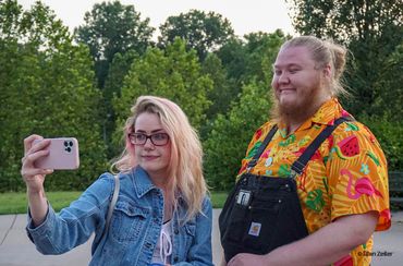 Man and woman taking a selfie