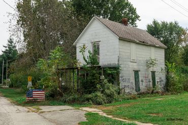 Old house covered in overgrowth