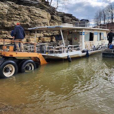 boat recovering from the water