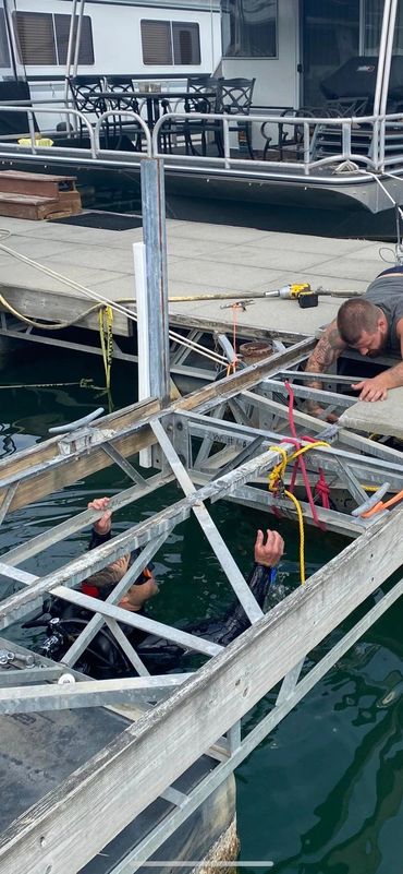 repairing a boat dock