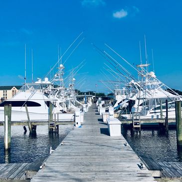 boat dock with a beautiful sky