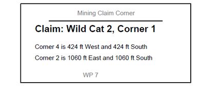 Mining Claim Corner