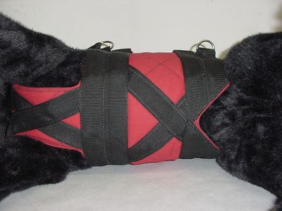 X-Belly straps and an abdominal cut-out are features of both Support Suits and Get-a-Grip Harnesses.