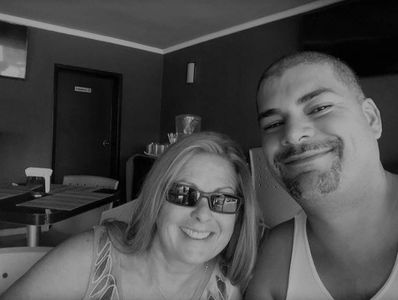 A black and white picture of a couple